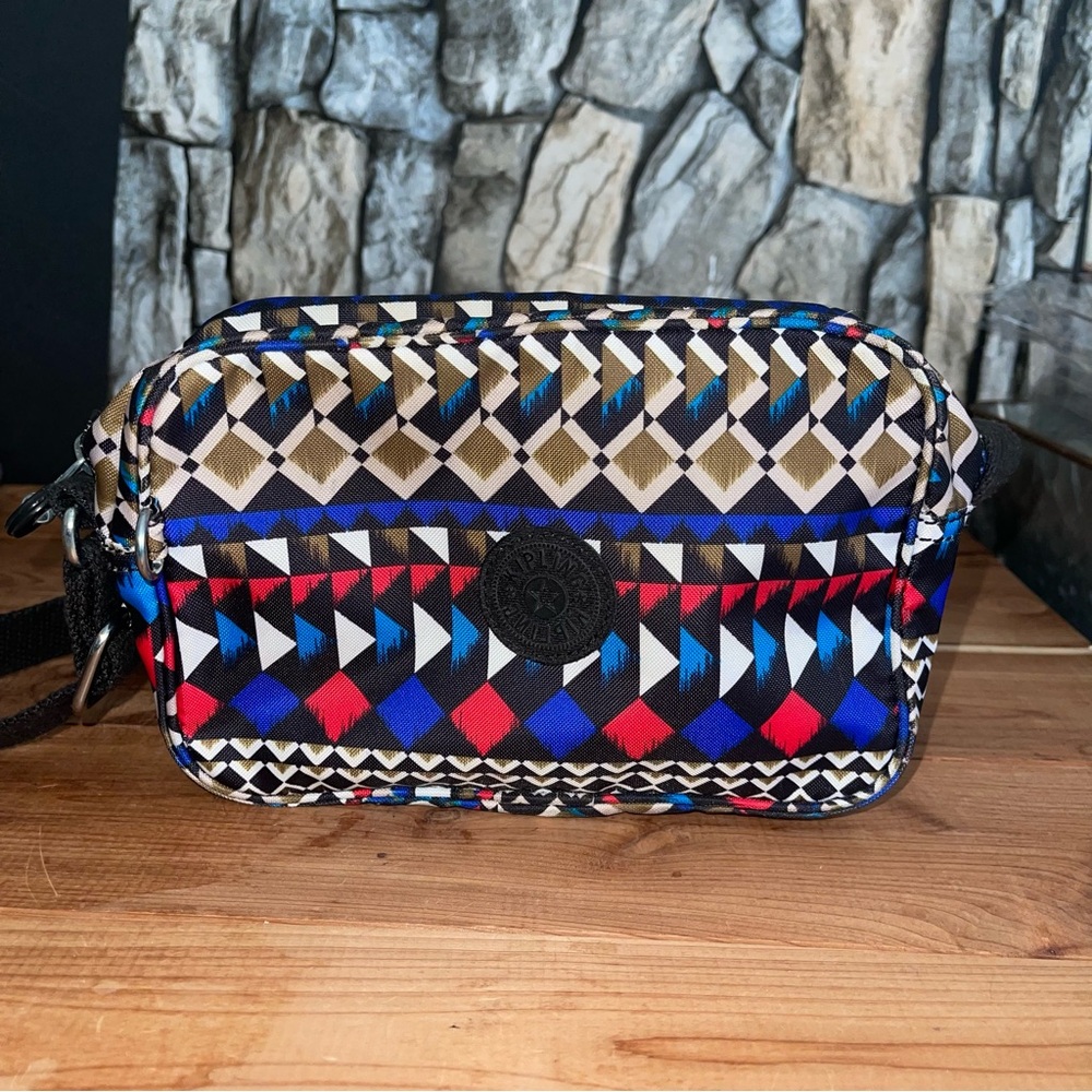 Kipling Multicolor Geometric Aztec Southwestern Crossbody Small Bag